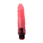 Рельефный розовый вибратор-реалистик - 19,5 см