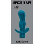 Бирюзовая анальная пробка с вибрацией Satisfaction - 11,5 см