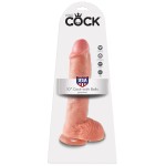 Большой фаллоимитатор с мошонкой 10  Cock with Balls на присоске - 25,4 см