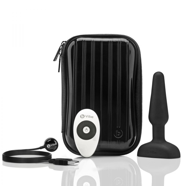 Чёрная анальная вибропробка с 3 источниками вибрации TRIO REMOTE CONTROL PLUG BLACK - 13,5 см