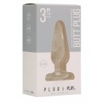 Прозрачная анальная пробка Butt Plug Basic 3 Inch - 7,6 см