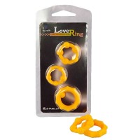 Набор из 3 желтых рельефных эрекционных колец Набор из 3 желтых рельефных эрекционных колец