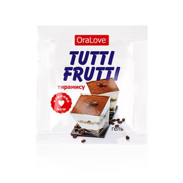 Пробник гель-смазки Tutti-frutti со вкусом тирамису - 4 гр