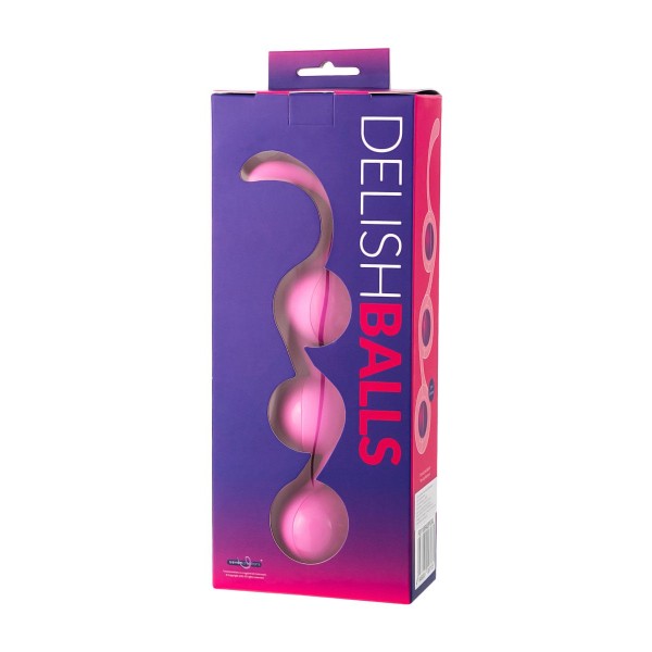 Розовые тройные вагинальные шарики из силикона DELISH BALLS