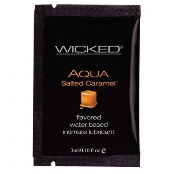 Лубрикант со вкусом соленой карамели Wicked Aqua Salted Caramel - 3 мл