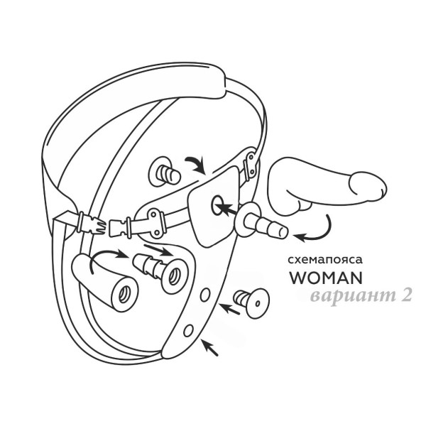 Вибрострапон Woman Midi с вагинальной пробкой - 22 см