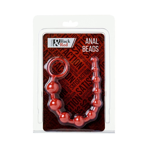 Красная анальная цепочка Black Red - 31 см