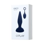 Синяя анальная вибровтулка OPlay Unico с пультом ДУ - 13,5 см