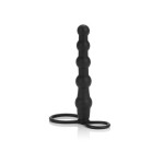 Насадка на пенис для двойного проникновения Silicone Beaded Double Rider - 14 см