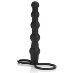 Насадка на пенис для двойного проникновения Silicone Beaded Double Rider - 14 см