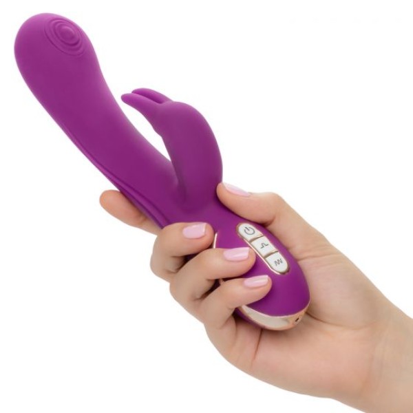 Фиолетовый вибратор-кролик Signature Silicone Thumping Rabbit с пульсирующим воздействием - 22,75 см