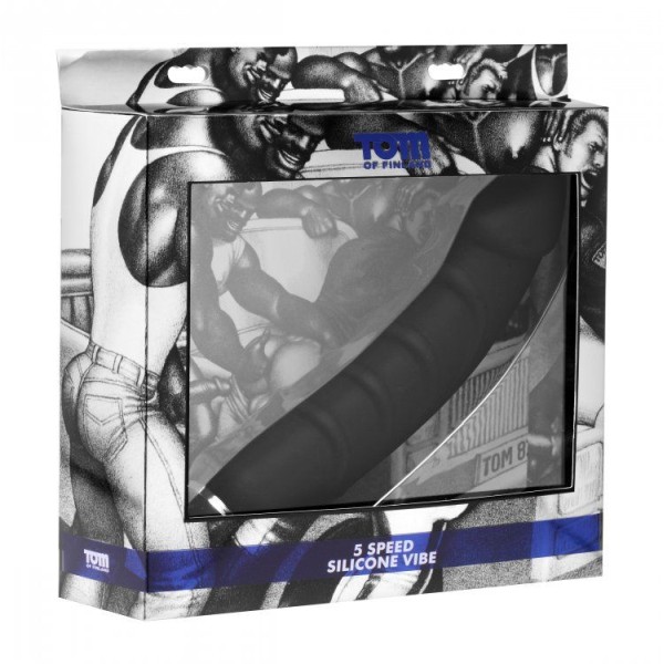 Ребристый анальный вибратор 5 Speed Silicone Vibe - 24 см