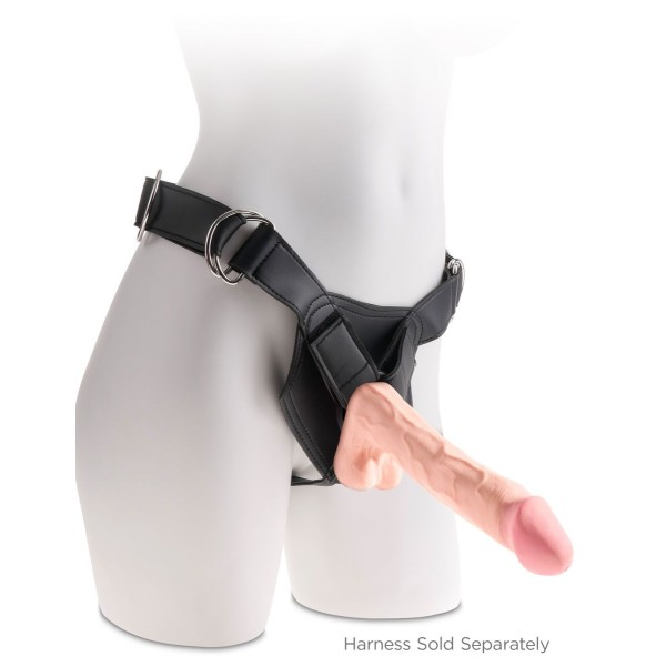 Телесный фаллоимитатор на присоске 12  Triple Density Cock with Balls - 33 см