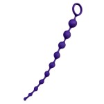Фиолетовая силиконовая анальная цепочка Grape - 35 см