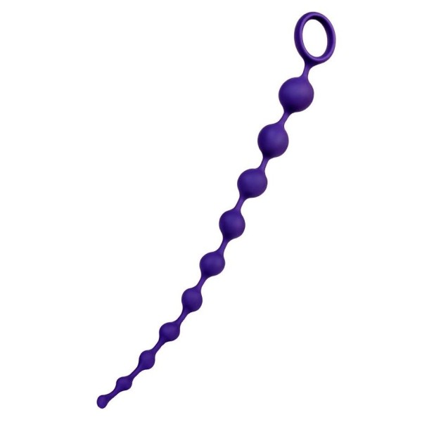 Фиолетовая силиконовая анальная цепочка Grape - 35 см
