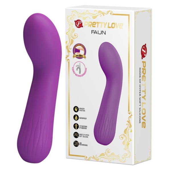 Фиолетовый гнущийся вибратор Faun - 15 см