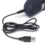 Тёмно-синий вибратор Oh My USB Rechargeable Rabbit Vibrator - 25,4 см