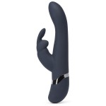 Тёмно-синий вибратор Oh My USB Rechargeable Rabbit Vibrator - 25,4 см