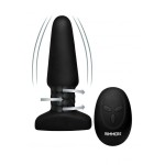 Черная анальная пробка Slim R Smooth Rimming Plug with Remote - 14 см