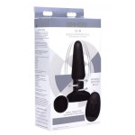 Черная анальная пробка Slim R Smooth Rimming Plug with Remote - 14 см