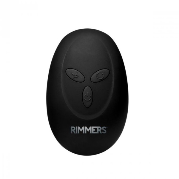 Черная анальная пробка Slim R Smooth Rimming Plug with Remote - 14 см