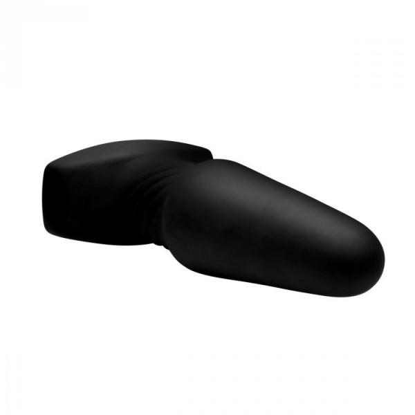 Черная анальная пробка Slim R Smooth Rimming Plug with Remote - 14 см