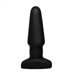 Черная анальная пробка Slim R Smooth Rimming Plug with Remote - 14 см