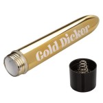 Золотистый классический вибратор Naughty Bits Gold Dicker Personal Vibrator - 19 см