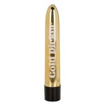 Золотистый классический вибратор Naughty Bits Gold Dicker Personal Vibrator - 19 см