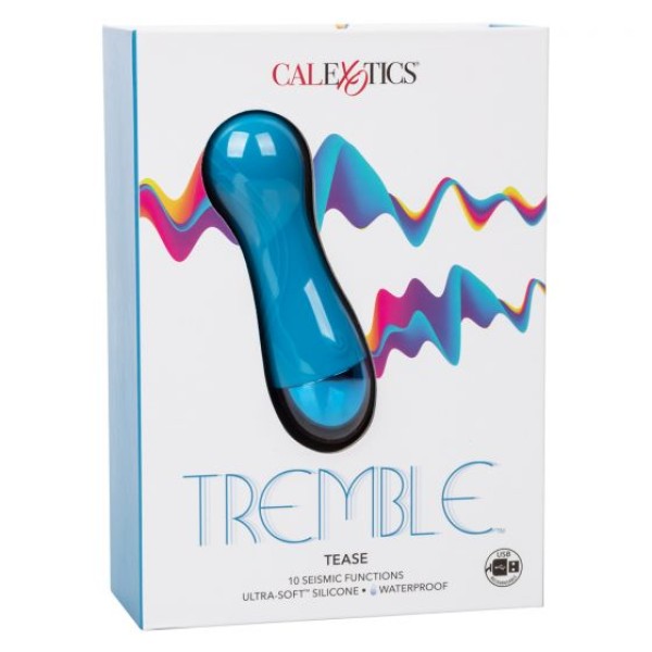 Голубой мини-вибратор Tremble Tease - 12 см