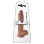 Фаллоимитатор-мулат с мошонкой 10  Cock with Balls на присоске - 25,4 см