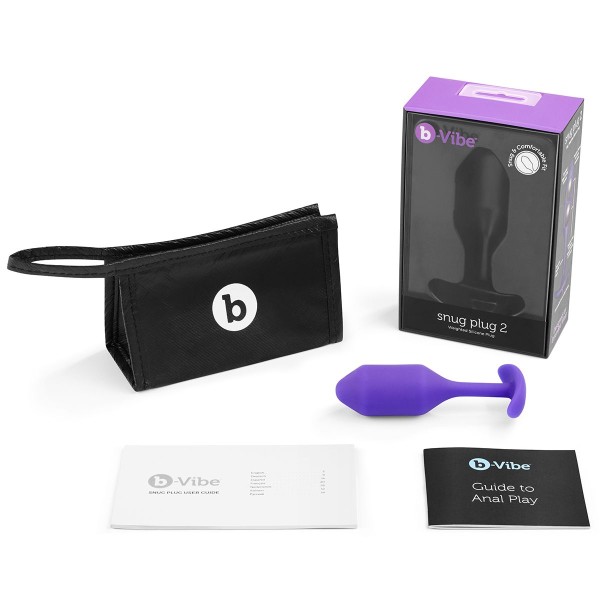 Фиолетовая пробка для ношения B-vibe Snug Plug 2 - 11,4 см