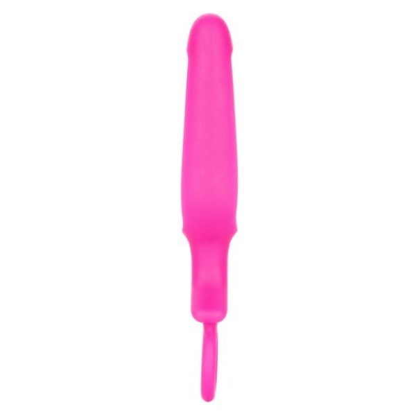 Розовая силиконовая пробка с прорезью Silicone Groove Probe - 10,25 см