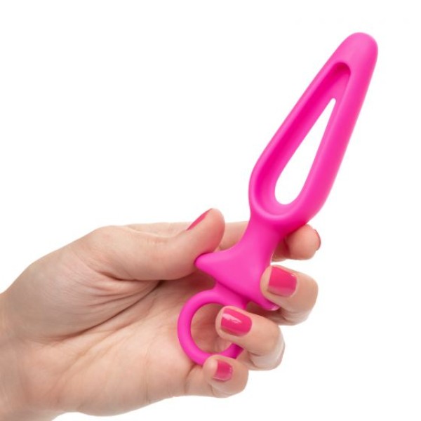Розовая силиконовая пробка с прорезью Silicone Groove Probe - 10,25 см
