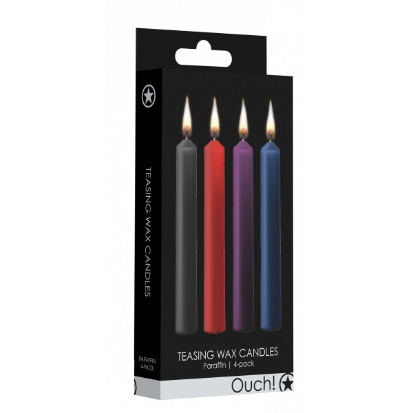 Набор из 4 разноцветных восковых свечей Teasing Wax Candle