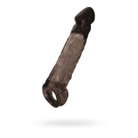 Чёрная насадка на пенис Tс подхватом - 19,5 см. Чёрная насадка на пенис Tс подхватом - 19,5 см.