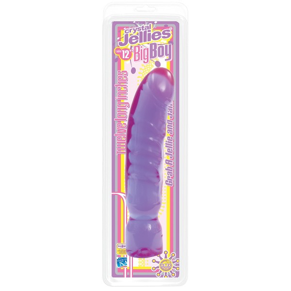 Фиолетовый фаллоимитатор Big Boy Dong Crystal Purple Jellie - 29,5 см