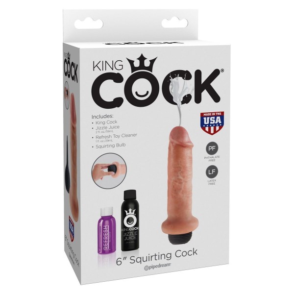 Фаллоимитатор с имитацией семяизвержения 6  Squirting Cock - 17,8 см