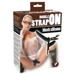 Женский страпон с вагинальной пробкой Double Strap On - 15 см