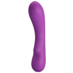 Фиолетовый силиконовый вибратор Elsa - 19 см