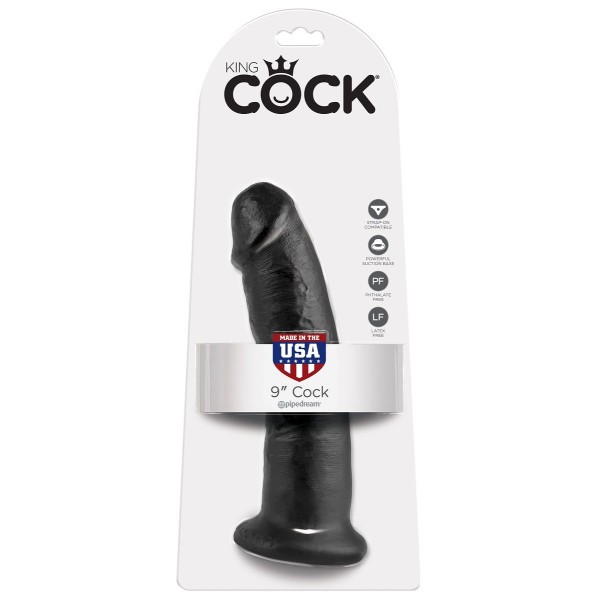 Чёрный фаллоимитатор 9  Cock - 22,9 см