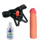 Трусики Harness с реалистичной насадкой-фаллосом с мошонкой №78 - 20,5 см