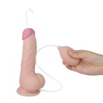 Телесный фаллоимитатор с имитацией эякуляции Soft Ejaculation Cock With Ball 8 - 17,8 см