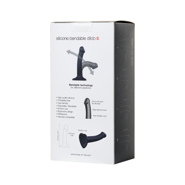 Черный фаллос на присоске Silicone Bendable Dildo S - 17 см
