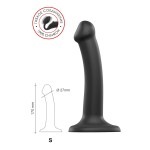 Черный фаллос на присоске Silicone Bendable Dildo S - 17 см