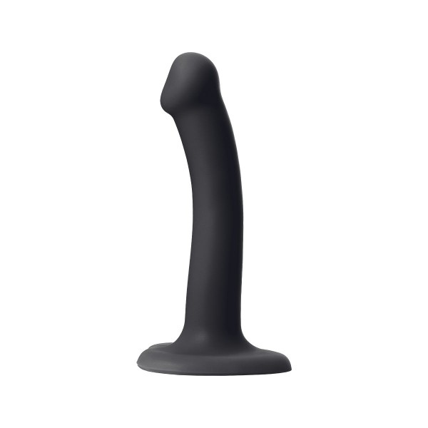 Черный фаллос на присоске Silicone Bendable Dildo S - 17 см