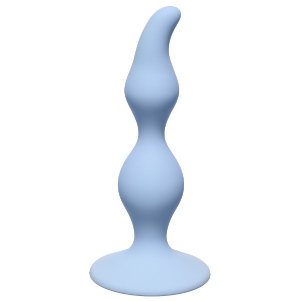 Голубая анальная пробка Curved Anal Plug Blue - 12,5 см