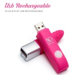Ярко-розовый вибростимулятор Get Lucky USB Vibrator - 12 см