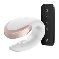 Белый вибратор для пар Double Love с возможностью управления через пульт и приложение Белый вибратор для пар Double Love с возможностью управления через пульт и приложение