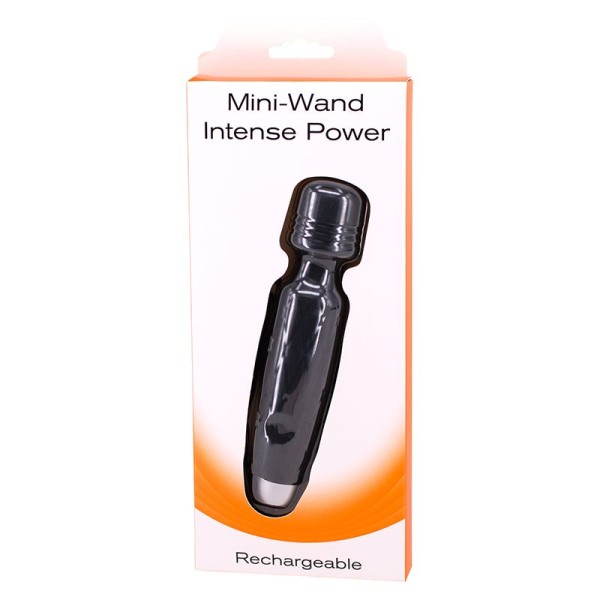 Черный мини-вибромассажер MINI WAND INTENSE POWER - 13,5 см
